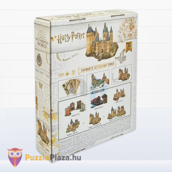 Harry Potter 3D puzzle: A Roxfort csillagvizsgáló 3D kirakó doboza, hátulról, 243 db (CubicFun)