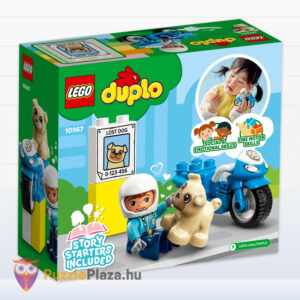 Lego Duplo 10967: Rendőrségi motorkerékpér, rendőr és kiskutya figurával