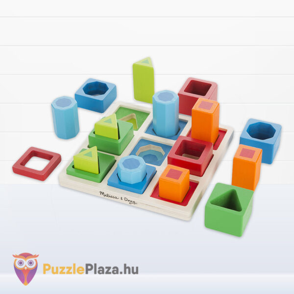 3D formaegyeztető, készségfejlsztő fajáték tartalma (18 részes) Melissa & Doug