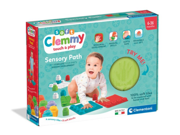 Készségfejlesztő ortopédiai játszószőnyeg puha építő kockákkal (Clementoni Soft Clemmy 17352)