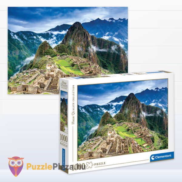 Machu Picchu, Peru puzzle képe és doboza, 1000 db (Clementoni 39604)