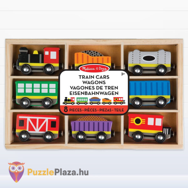 Vonatok és vonatszerelvények, 8 darabos fajáték (Melissa & Doug)