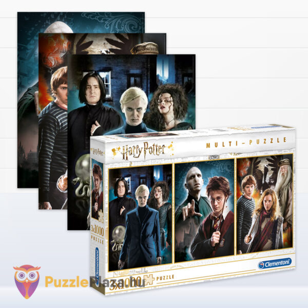 Harry Potter 3×1000 db-os puzzle képei és doboza (Clementoni 61884)