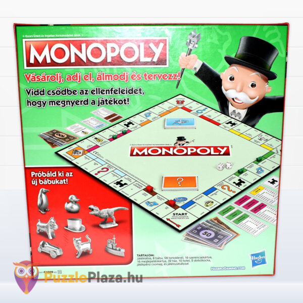 Klasszikus Monopoly társasjáték (új kiadás) doboza hátulról