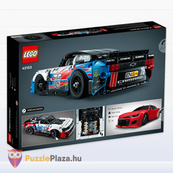 NASCAR: Next Gen Chevrolet Camaro ZL1 versenyautó doboza hátulról (Lego Technic 42153)