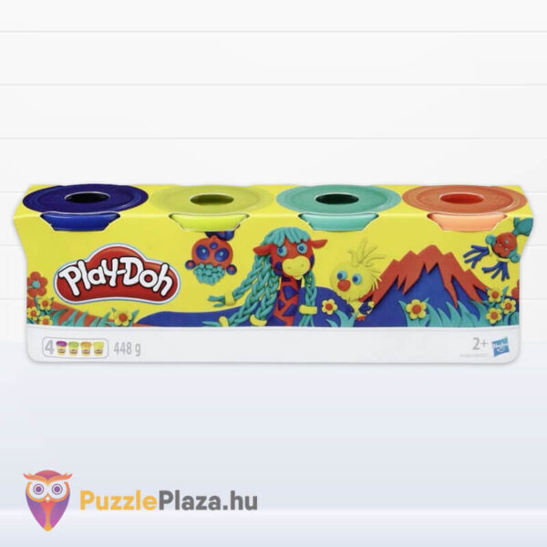 Play-Doh 4 tégelyes gyurma: A vadon színei (sötétkék, lime, tüzkiz, narancs)