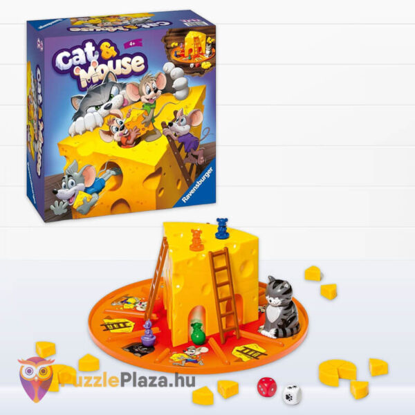 Cat & Mouse: Izgalmas macska-egér társasjáték doboza és tartalma (Ravensburger)