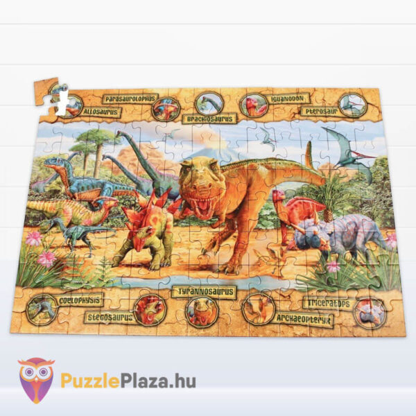 Dinoszauroszok világa puzzle kirakva, 100 db (Ravensburger)