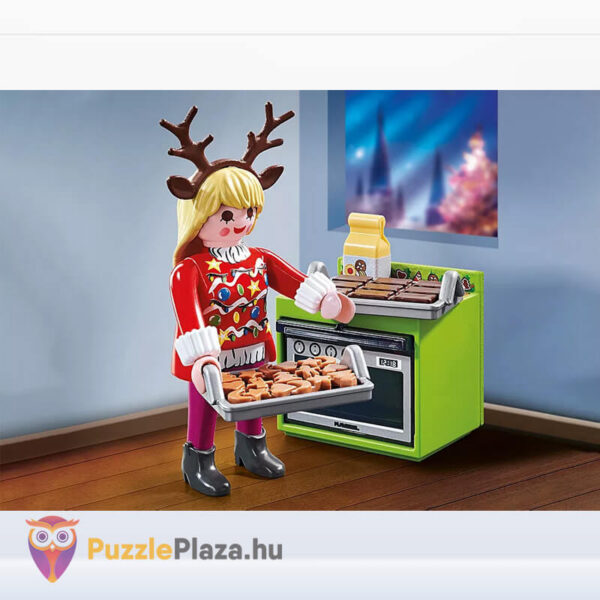 Karácsonyi pékség, ajándék sütemény kiszúróval (Playmobil 70877) játék közben