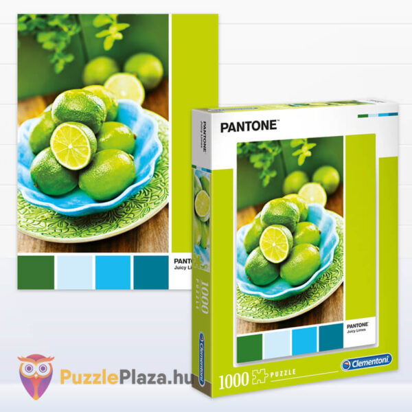 Lédús lime, Pantone 382 puzzle kirakott képe és doboza (Clementoni 39492)