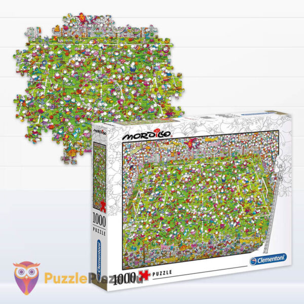 Mordillo, a meccs puzzle képe és doboza, 1000 db (Clementoni 39537)