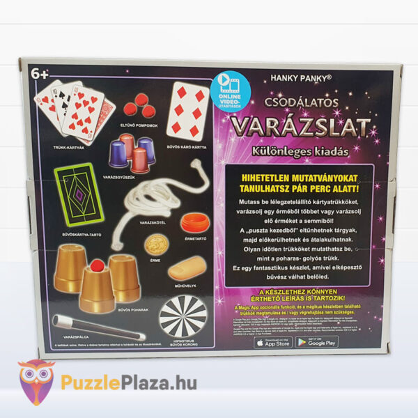 Magic Show: Csodálatos varázslat, bűvész készlet doboza hátulról, 100 trükkel