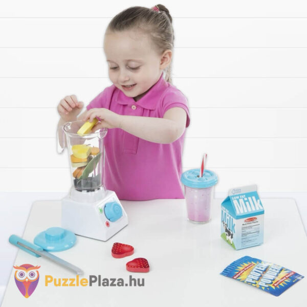 Szerepjáték gyerekeknek: 24 darabos smoothie turmix készítő készlet turmixgéppel (Melissa & Doug)