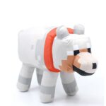 Minecraft: Plüss szelídített farkas (kutya) piros nyakörvvel, 37 cm