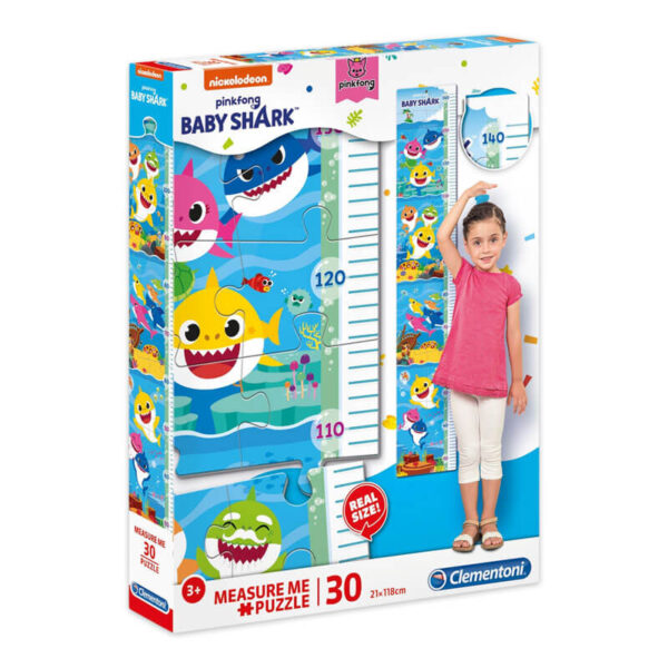 Baby Shark: Mérj meg! magasságmérő 30 db-os Clementoni puzzle (20340)