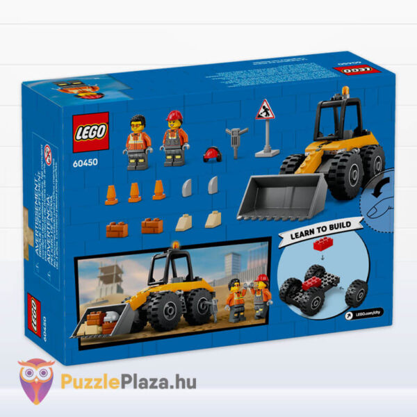 LEGO City 60450: Sárga kerekes rakodógép doboza, hátulról (Lego City Great Vehicles)