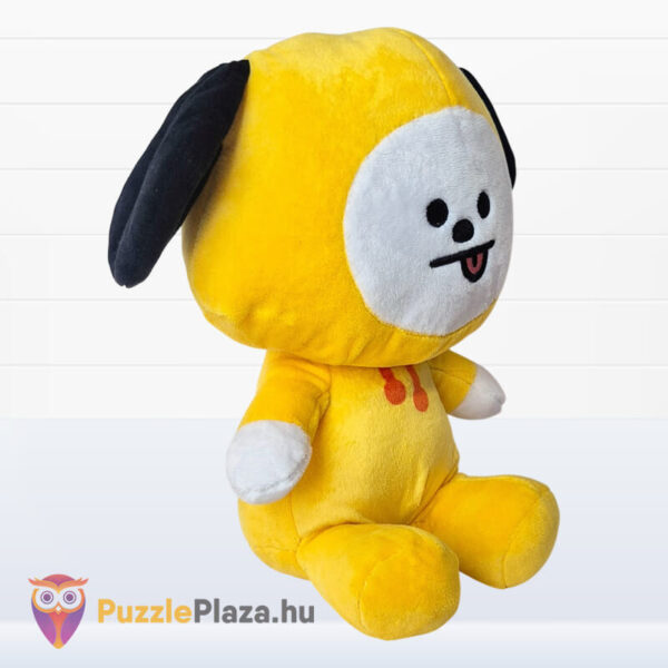 BT21: Chimmy, a sárga kapucnis kiskutya plüss jobbról, 26 cm (Jimin karaktere)