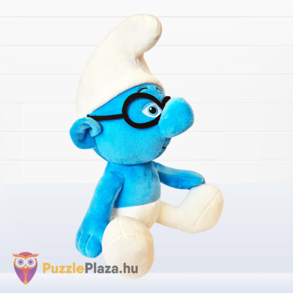 Hupikék törpikék: Okoska, ülő plüss jobbról, (27 cm)