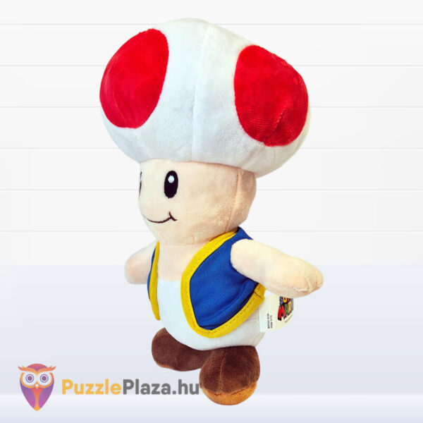 Kék mellényes Toad plüss balról, 30 cm (Super Mario)