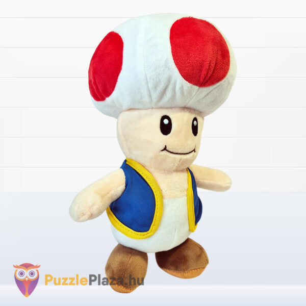 Kék mellényes Toad plüss, jobbról, 30 cm (Super Mario)