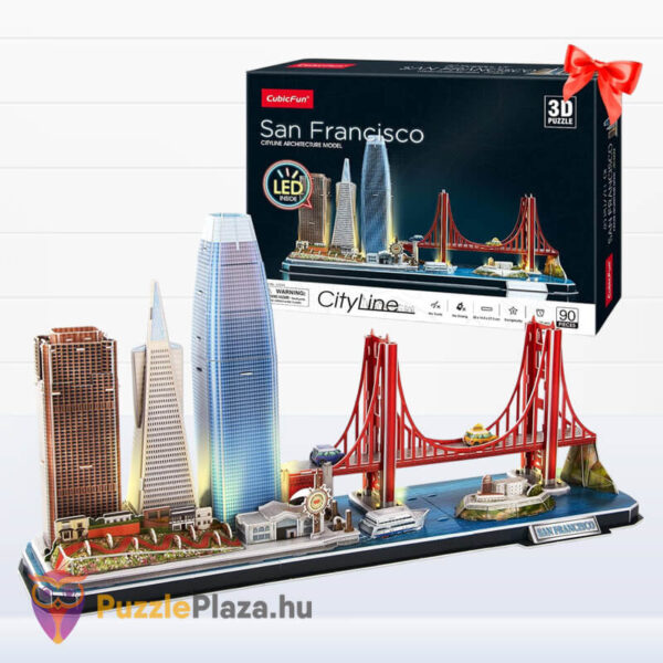 San Francisco: 90 db-os 3D puzzle, LED világítással (CubicFun)