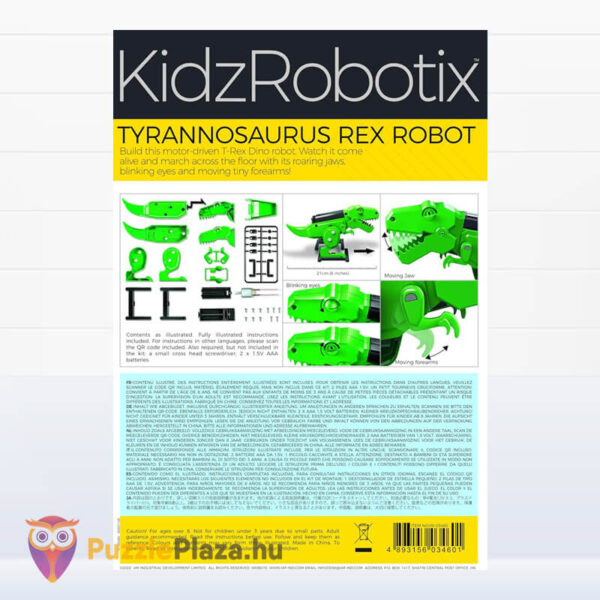 Tyrannosaurus Rex Robot, tudományos játék doboza, hátulról (4M)