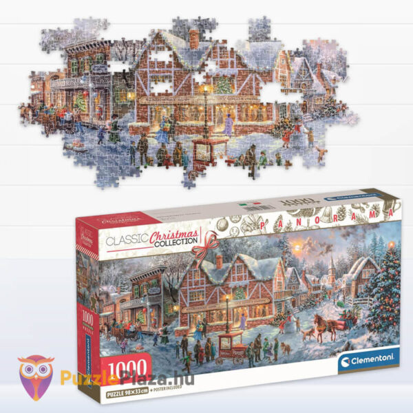 Karácsonyi készülődés, 1000 db-os panoráma puzzle doboza (Clementoni Christmas Collection, 39927)