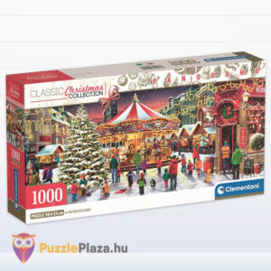 Meghitt karácsonyi vásár, 1000 db-os panoráma puzzle (Clementoni Christmas Collection, 39928)