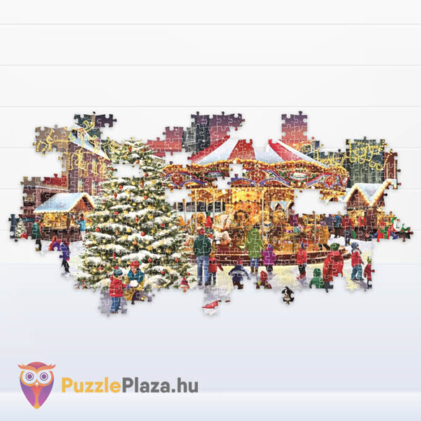 Meghitt karácsonyi vásár, 1000 db-os panoráma puzzle részlete (Clementoni Christmas Collection, 39928)