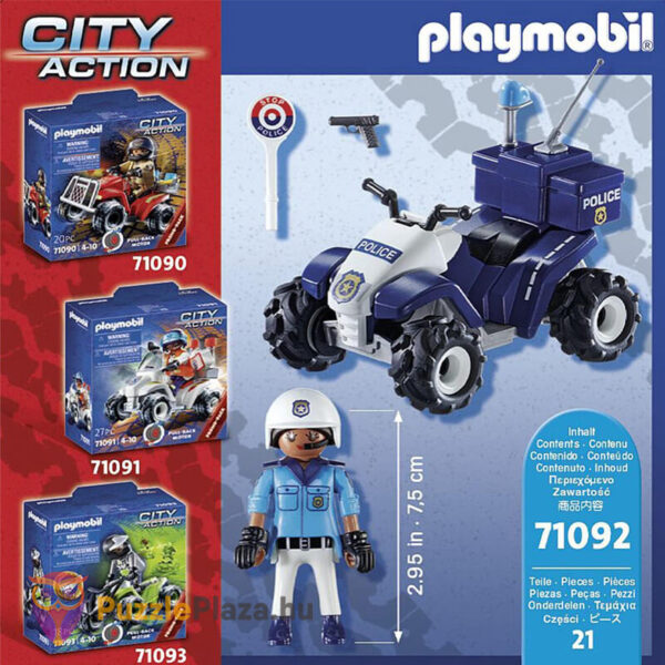 Playmobil: Lendkerekes rendőr Speed Quad tartalma (City Action, 71092)