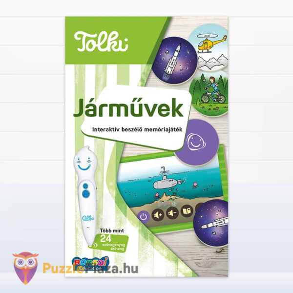 Tolki memóriajáték: Járművek, interaktív beszélő oktatójáték doboza előről