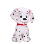 101 kiskutya: Pöttyös fülű plüss dalmata kutya, piros nyakörvvel, kinyújtott nyelvvel, 26 cm