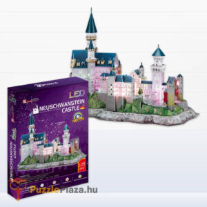 Neuschwanstein kastély: 128 db-os 3D puzzle LED világítással (CubicFun)